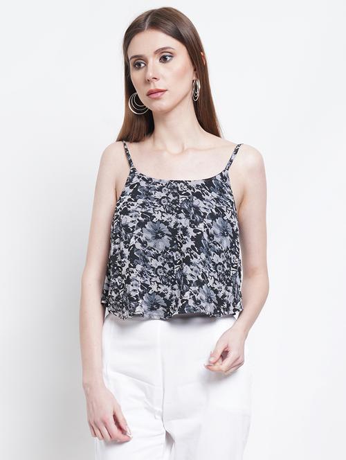 women's crop shoulder strap top - 18446799 - Very Small Image - 1