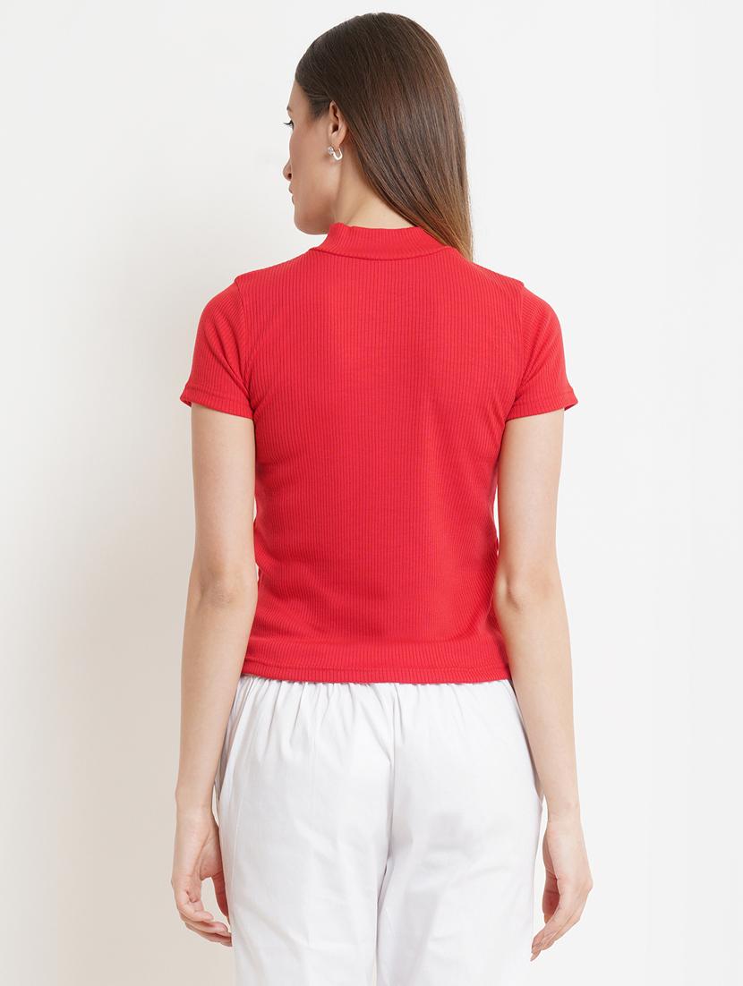women's straight high neck top - 18446802 - Standard Image - 2