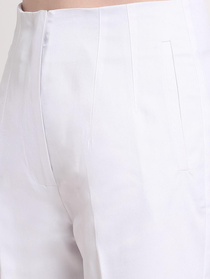 women solid pleated cigarette pants - 18447040 - Zoom Image - 4