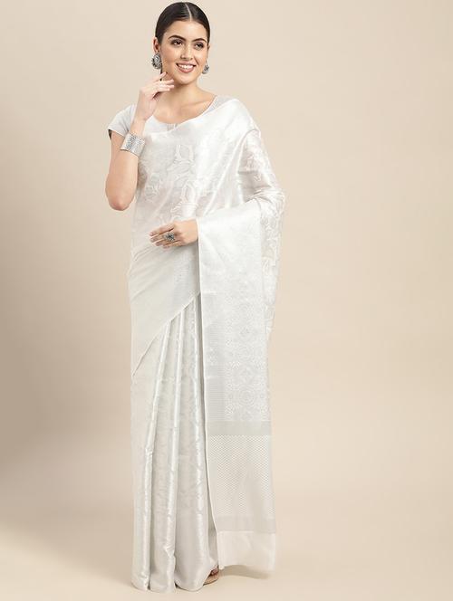 women self design kanjivaram saree with blouse - 18447338 - Standard Image - 0