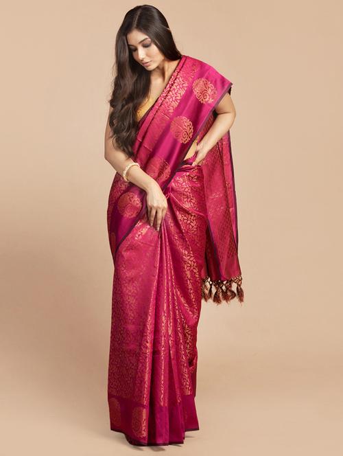 women's self design magenta colored saree - 18447346 -  Standard Image - 0