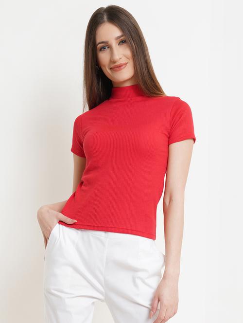 women's straight high neck top - 18448967 - Very Small Image - 1