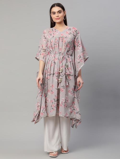 floral print kaftan style kurta  - 18449221 - Very Small Image - 1