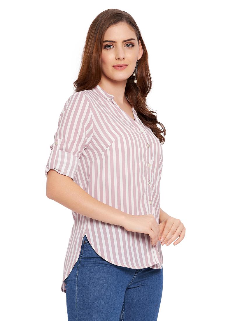 beige striped regular shirt - 18449749 - Zoom Image - 2