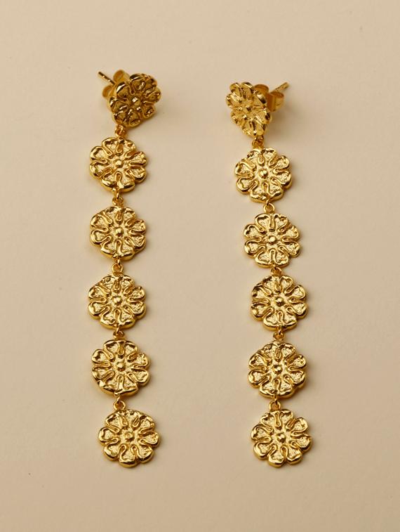 flower drop earings - 18449950 -  Standard Image - 1