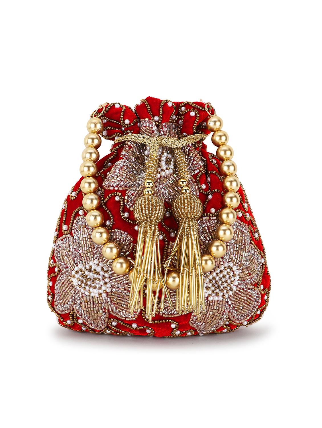 embellished velvet regular potli - 18451994 - Zoom Image - 0