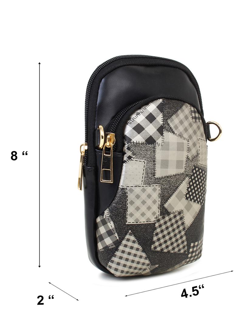 black checkered messenger sling bag - 18453863 - Standard Image - 5