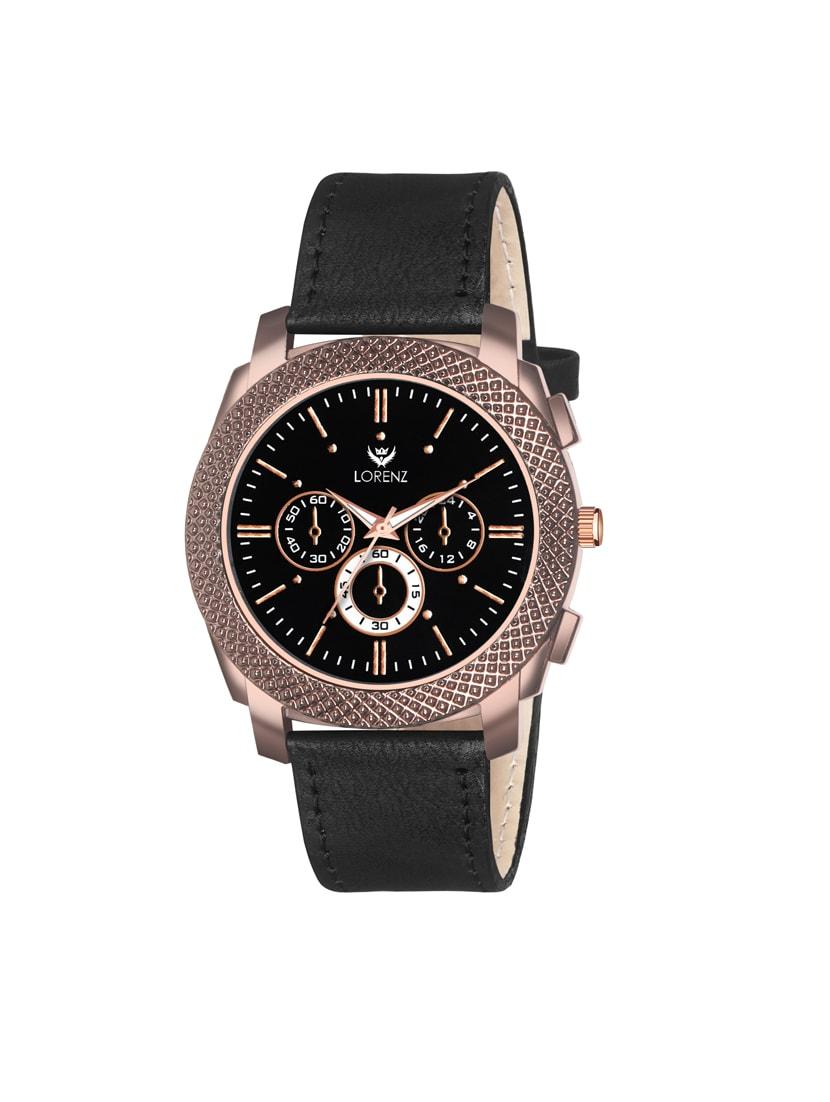 lorenz men's fashion stainless steel case | black sport analog watch for men | mk-4025r - 18454799 - Zoom Image - 0