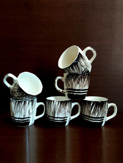 vibrant set of 6 cups | cup set | tea cups | set of 6 cups | ceramic - 18457033 - Standard Image - 0