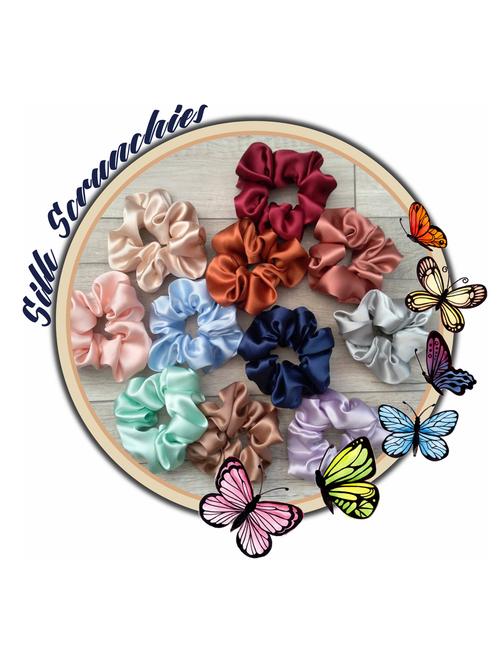satin silk hair scrunchies for women and girls (pack of 6 pcs) - 18457365 - Very Small Image - 1