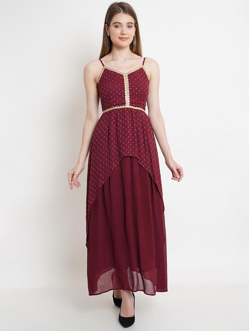 lace embellished layered gown - 18462246 - Very Small Image - 1