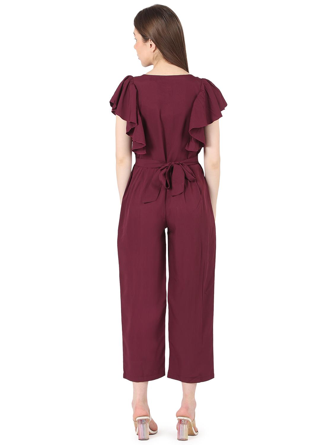 tie back solid full length jumpsuit - 18468605 - Standard Image - 2