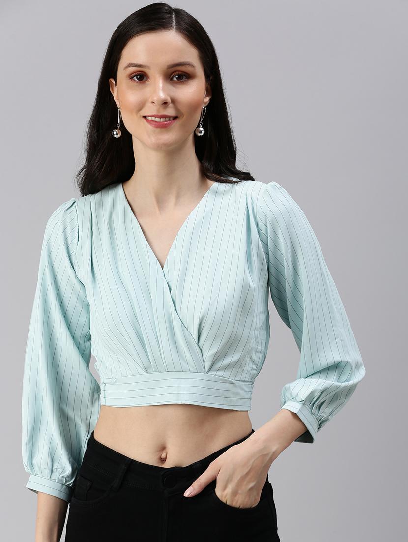 women's blouson v neck top - 18469841 -  Zoom Image - 0