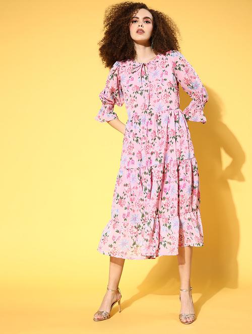 women's tiered dress floral dress - 18472588 - Very Small Image - 1