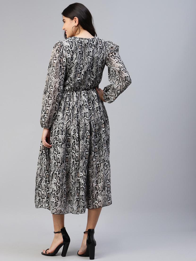 women's fit & flare animal print dress - 18472658 - Standard Image - 3