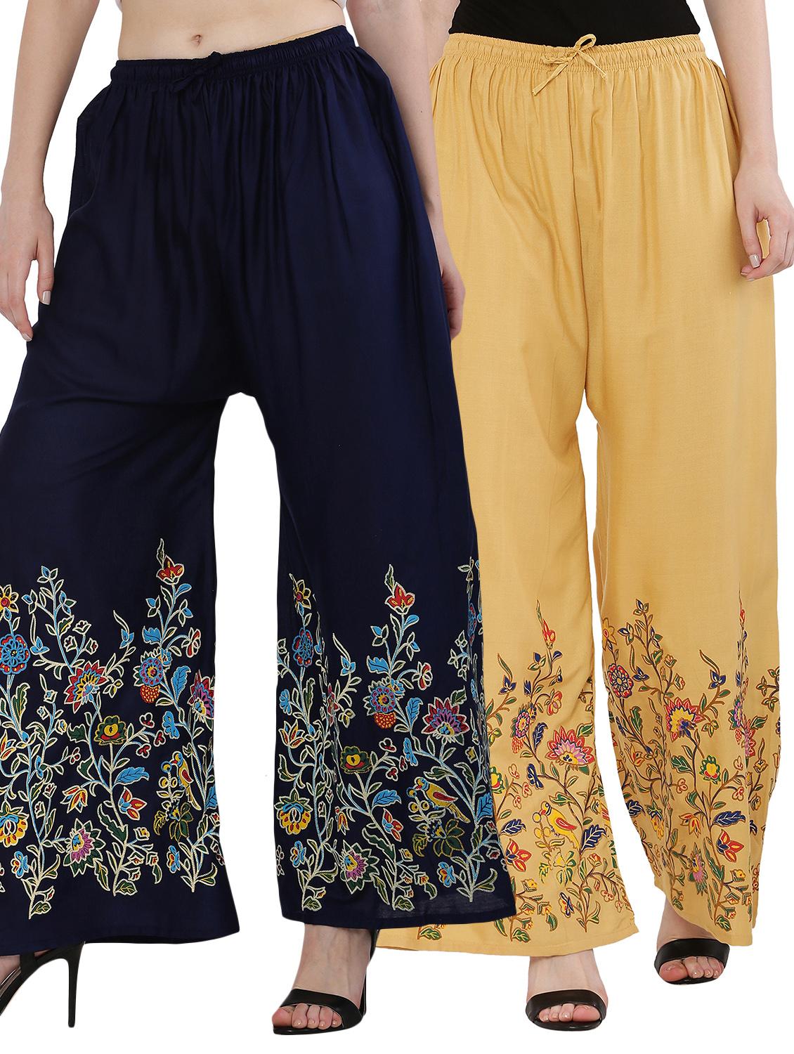 pack of 2 floral hem flared palazzo - 18475157 - Zoom Image - 0