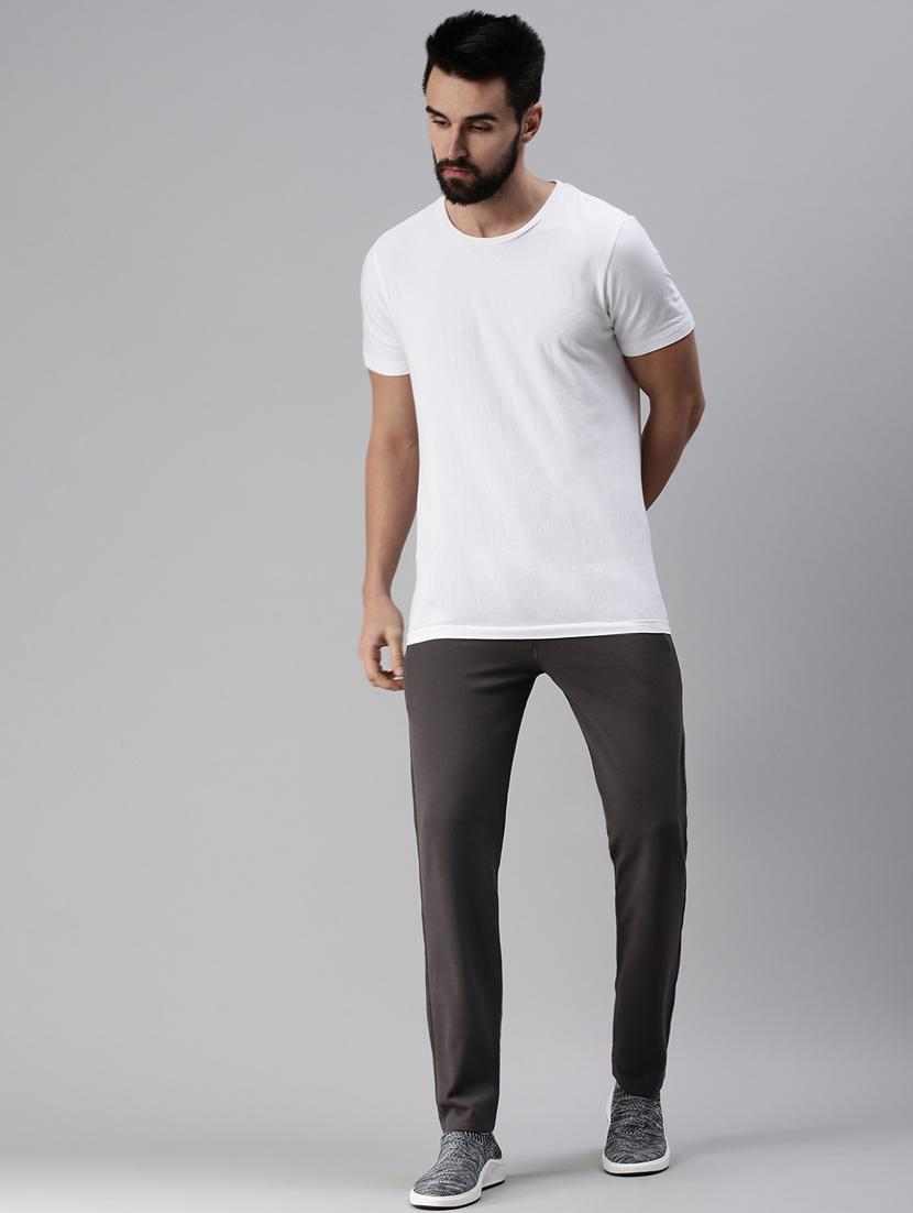 grey solid track pant - 18476601 - Standard Image - 3