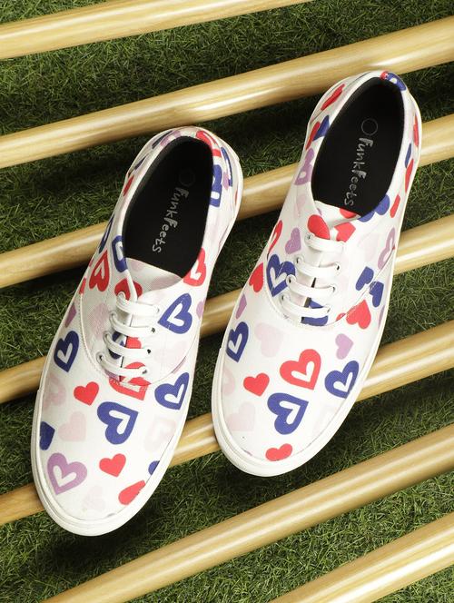 mens white printed slip on sneaker - 18477319 - Very Small Image - 1