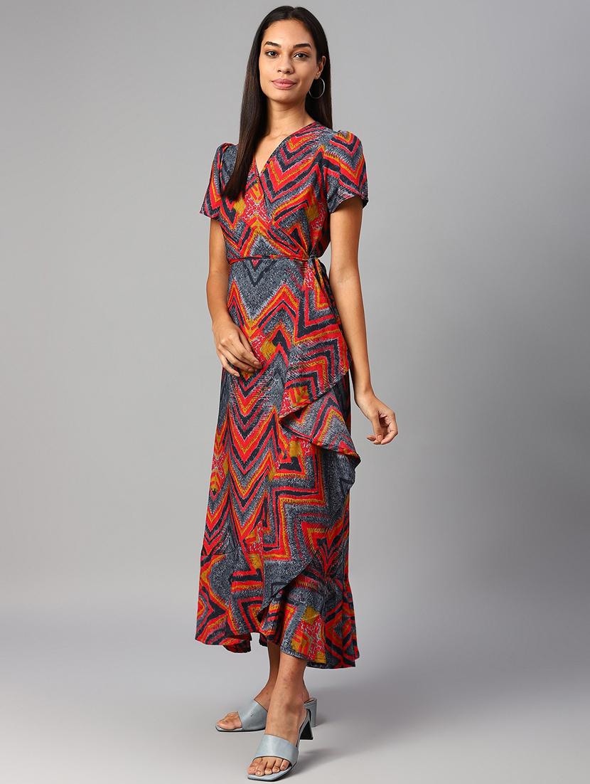women's wrap printed dress - 18499032 - Zoom Image - 2