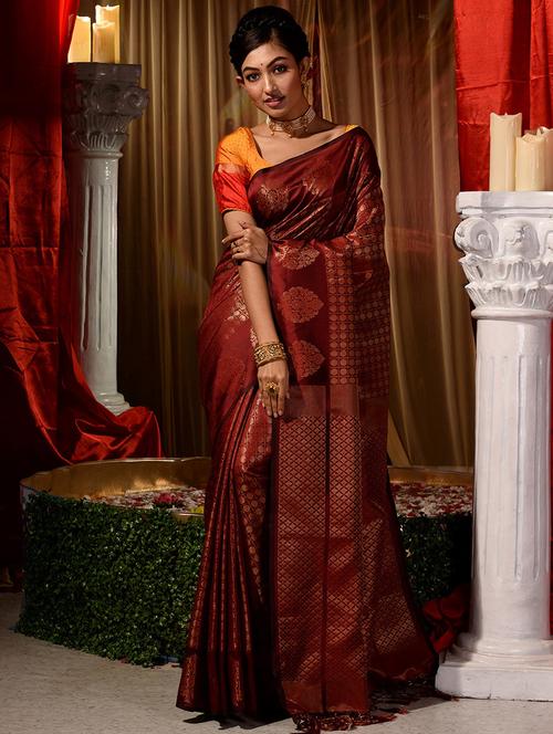 women's banarasi saree with blouse - 18499191 - Standard Image - 0