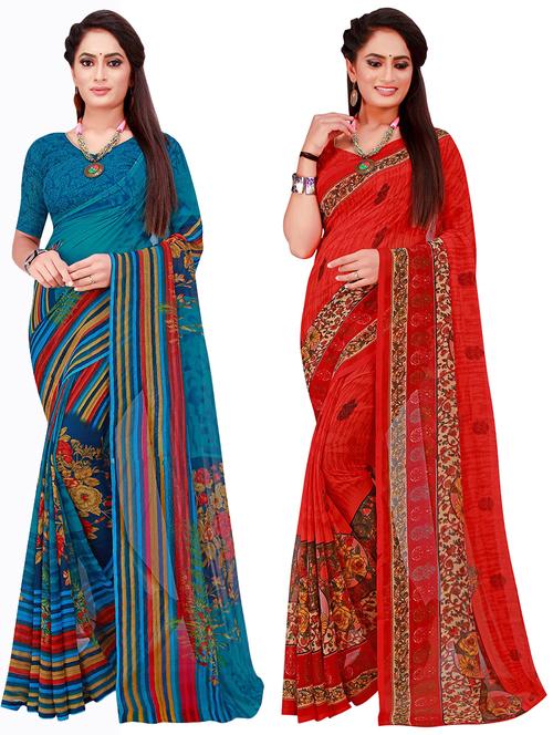 women's saree combo with blouse - 18502006 - Very Small Image - 1