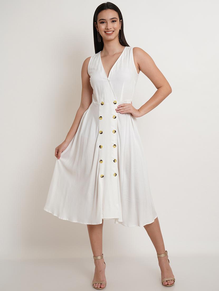 women's fit & flare solid dress - 18509671 - Zoom Image - 0