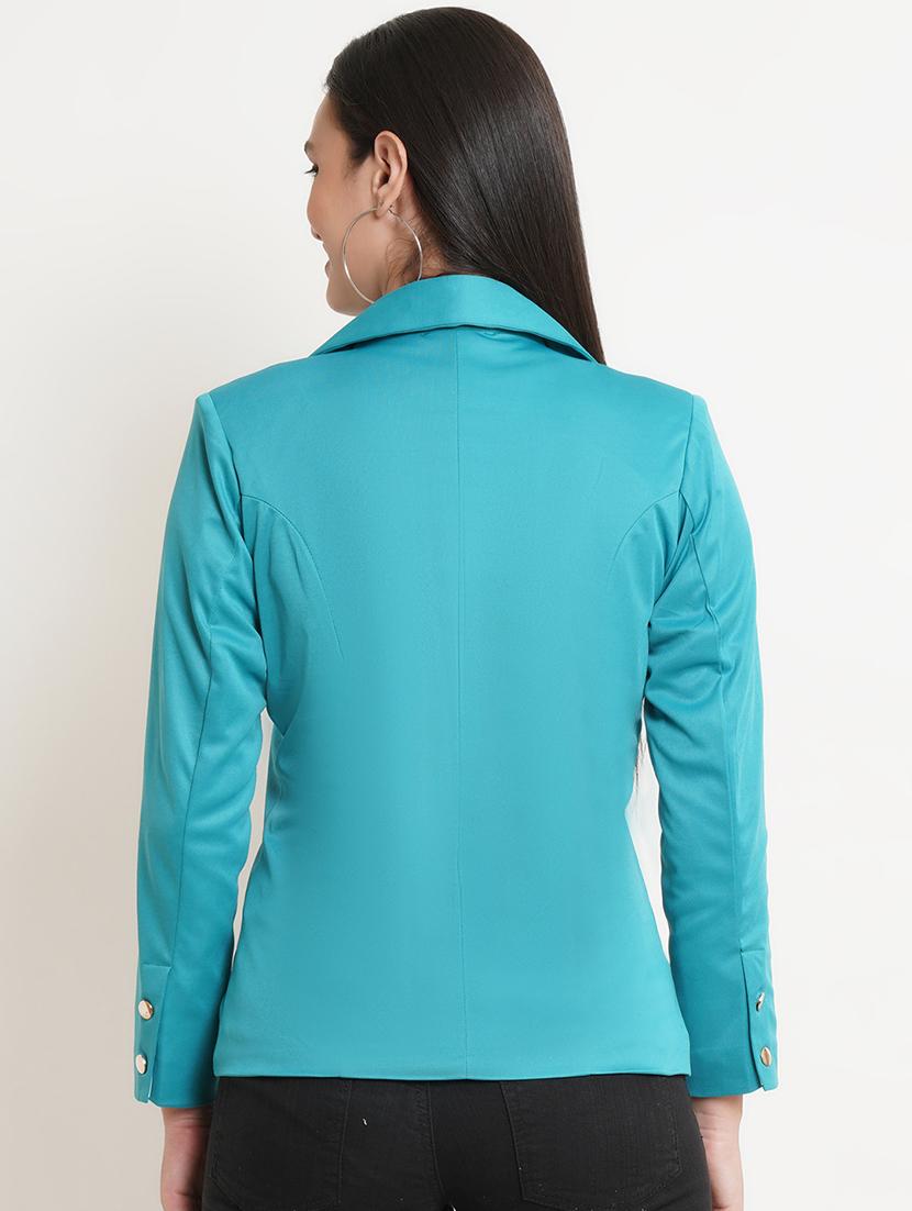 lapel neck solid casual blazer - 18509696 - Zoom Image - 2