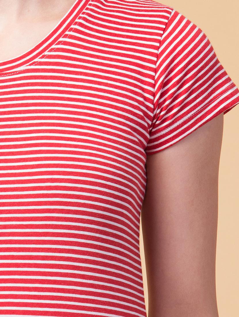 round neck striped regular tee - 18509990 - Zoom Image - 4