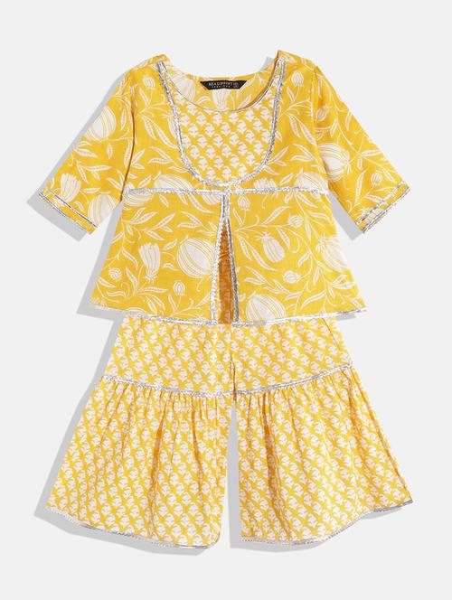 Girls Printed Kurta Sharara Suit Set - 18517017 - Very Small Image - 1