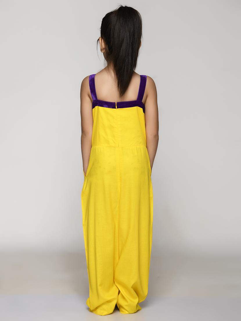 girls round neck embellished full length jumpsuit - 18518660 - Zoom Image - 2