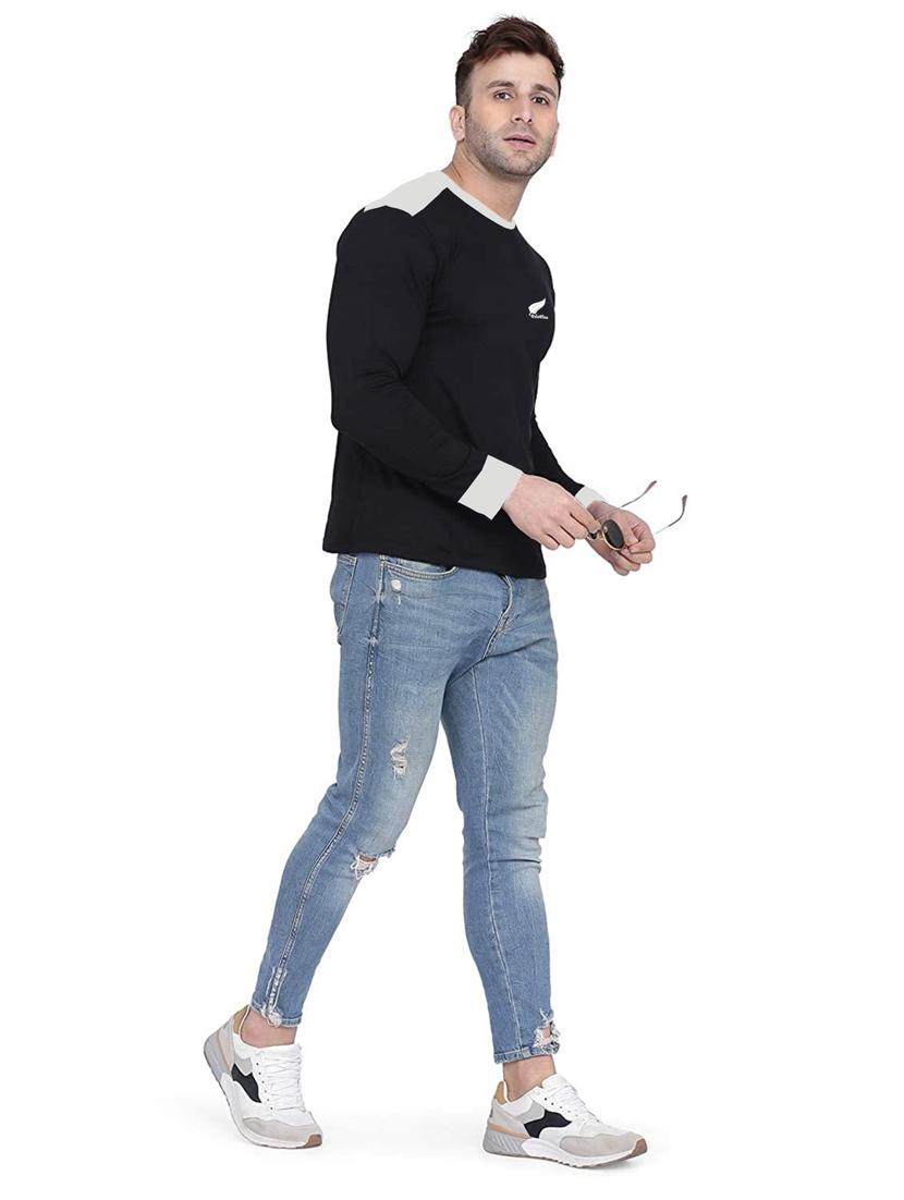 men round neck color blocked t-shirt - 18520142 - Standard Image - 3