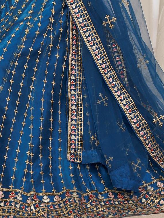 embroidered semi-stitched lehenga choli with dupatta - 18520161 - Zoom Image - 2