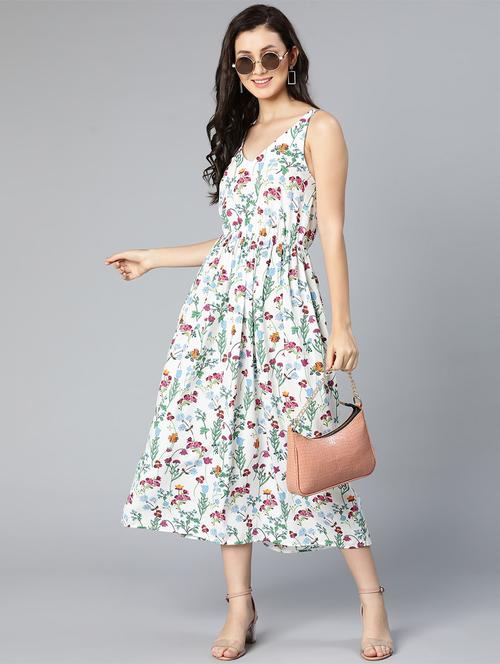 women's fit & flare floral dress - 18523624 - Standard Image - 0