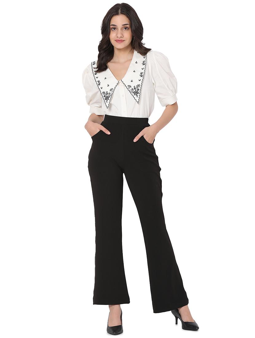 high waist solid bootcut trouser - 18526988 - Standard Image - 3