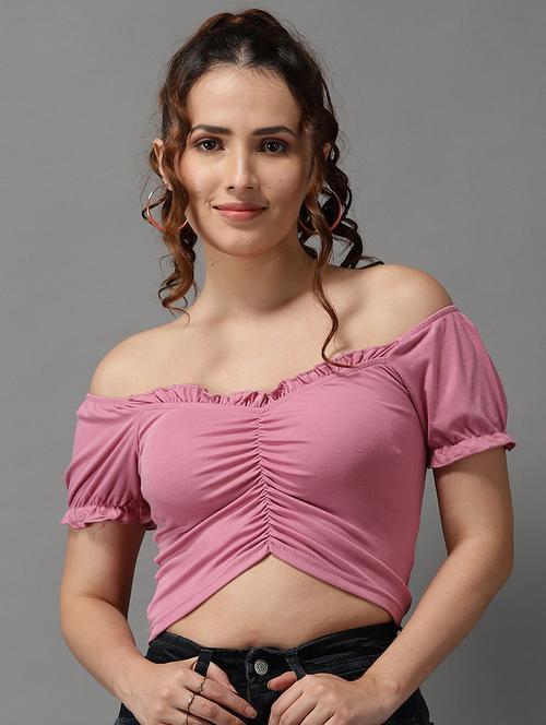 women's crop sweetheart neck top - 18532229 - Very Small Image - 1