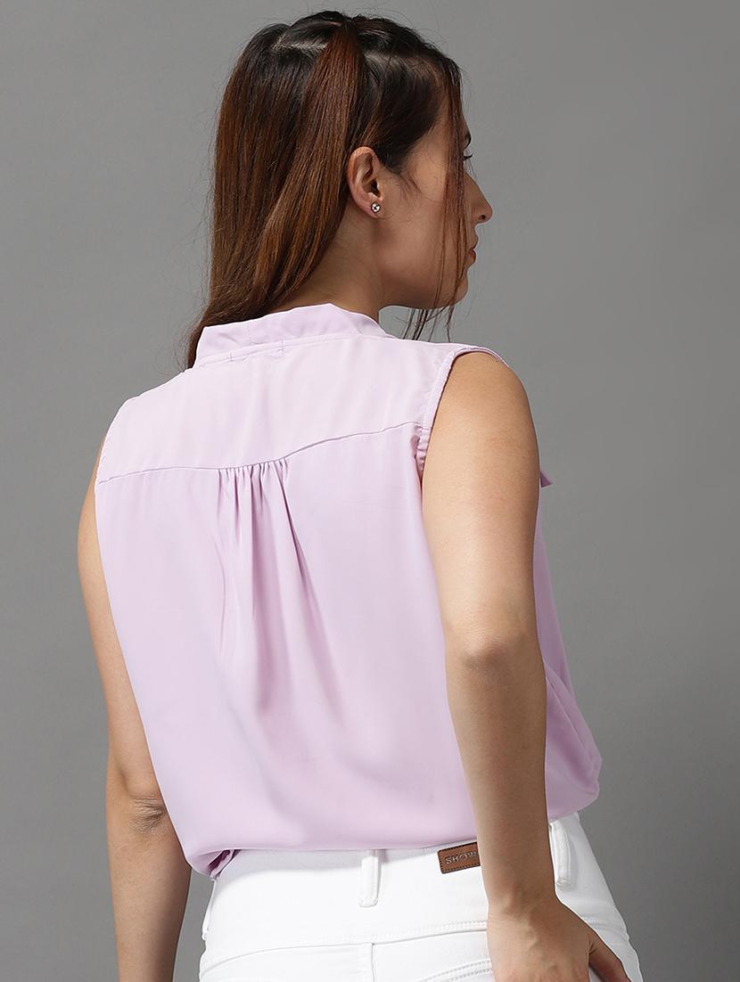 women's blouson v neck top - 18532288 - Standard Image - 2