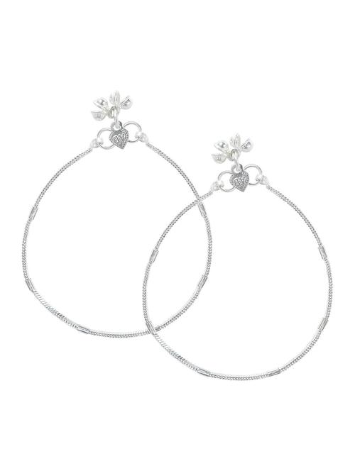 silver plated brass anklet - 18534006 - Standard Image - 0