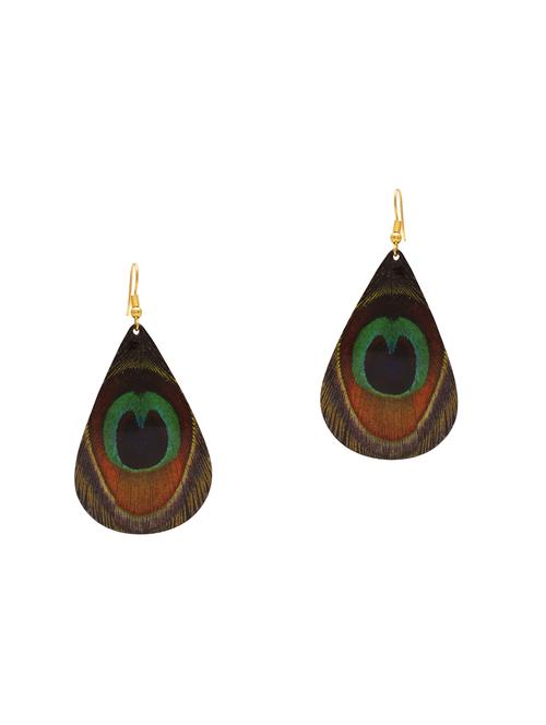 Multi Colored Brass Drop Earring - 18534469 - Very Small Image - 1