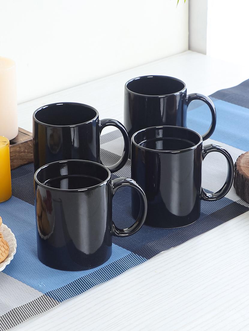 cdi black set of 4 solid ceramic coffee mugs - 18538371 -  Zoom Image - 0