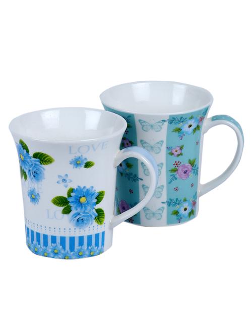ceradeco pack of 2 assorted floral printed ceramic glossy mugs - 18538374 - Standard Image - 0