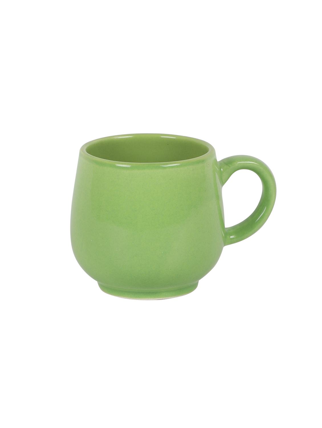 cdi blue & yellow set of 6 solid ceramic 180ml coffee cups and mugs with wooden tray - 18538379 - Standard Image - 5
