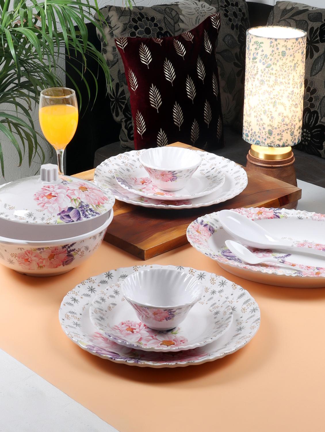 cdi 34 pcs white floral dinner set