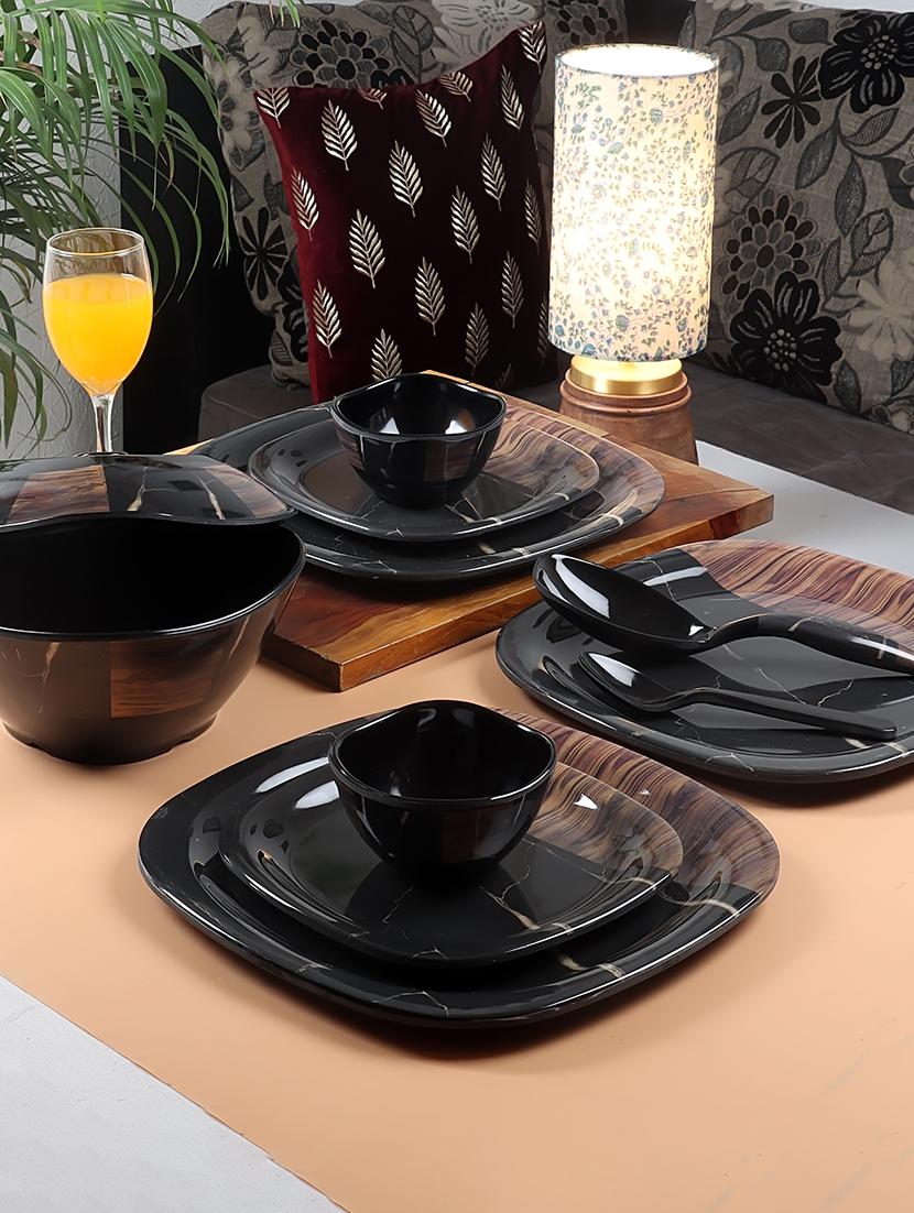 cdi square 40 pcs black dinner set