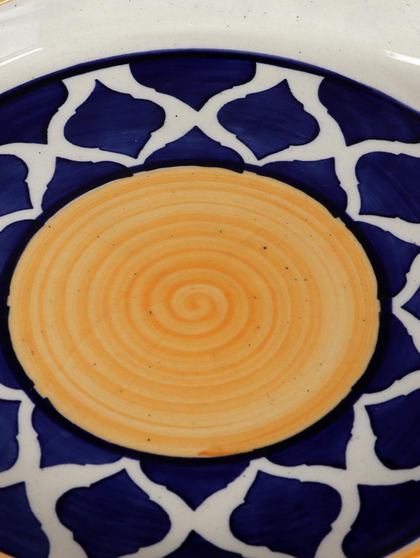 cdi cream-coloured & blue printed ceramic pizza serving platter - 18538438 - Standard Image - 3