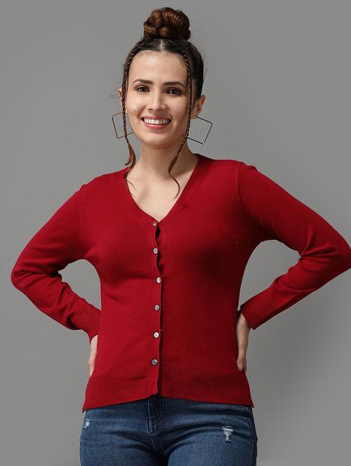 v-neck solid cardigan - 18545191 - Very Small Image - 1