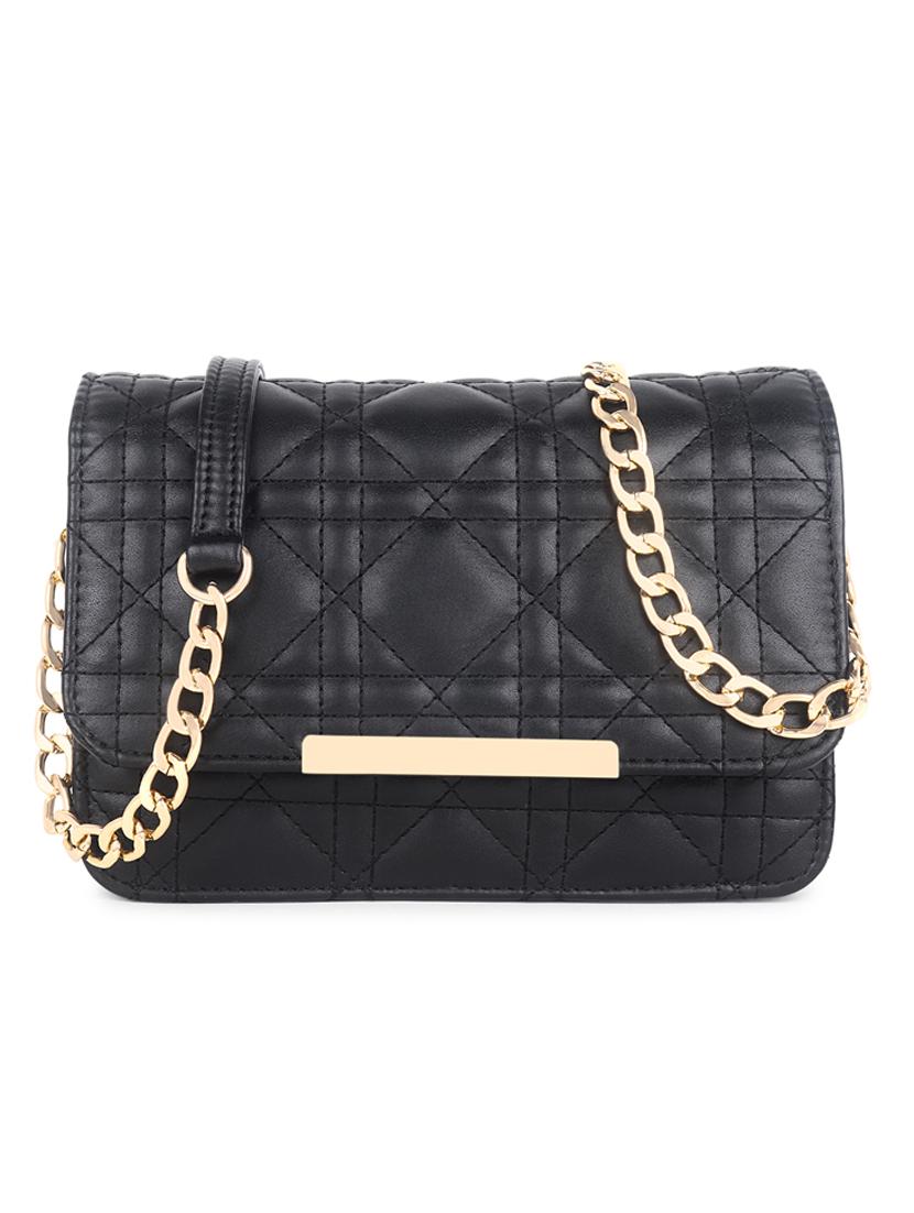 black quilted regular sling bag - 18546922 -  Standard Image - 0