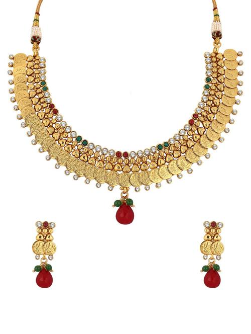 gold plated necklace earing set  - 18565744 - Very Small Image - 1