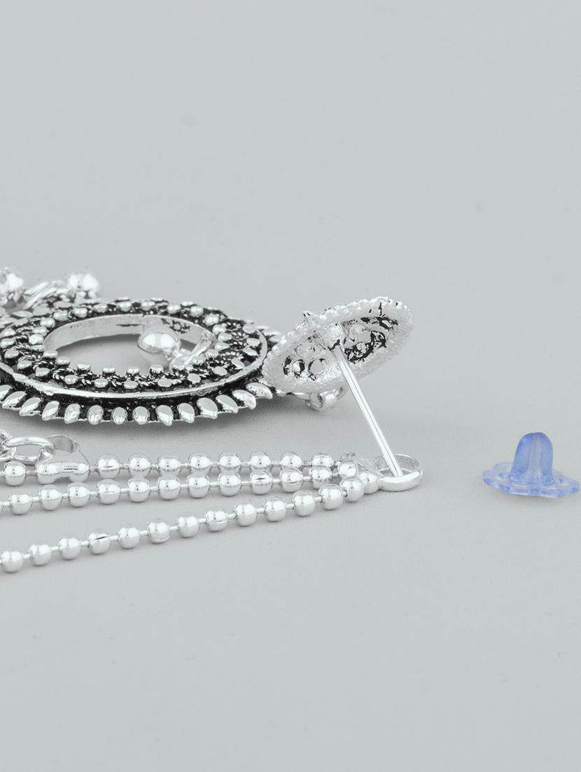silver metal chandballi earring - 18567298 - Standard Image - 3