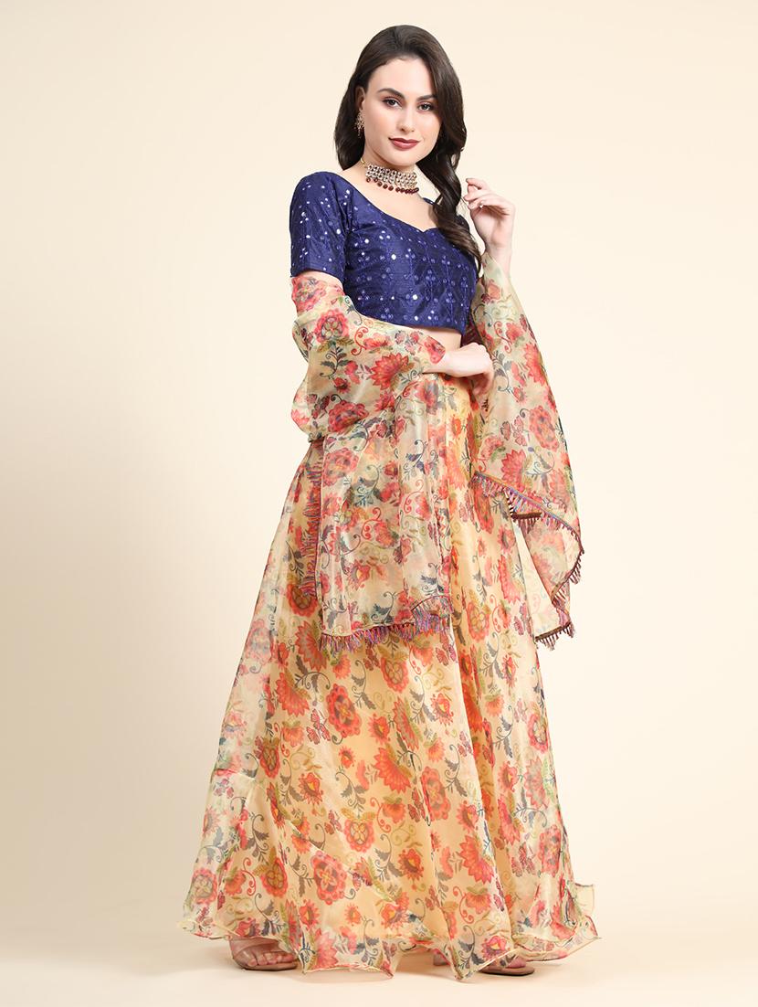 floral printed lehenga choli with dupatta - 18570724 - Standard Image - 2