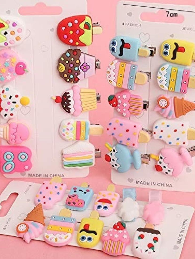 multi colored cotton blend hair pin/clips - 18575450 - Standard Image - 2